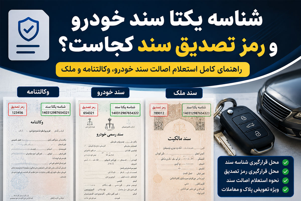 شناسه یکتا سند خودرو و رمز تصدیق سند کجاست؟ راهنمای کامل استعلام اصالت سند خودرو